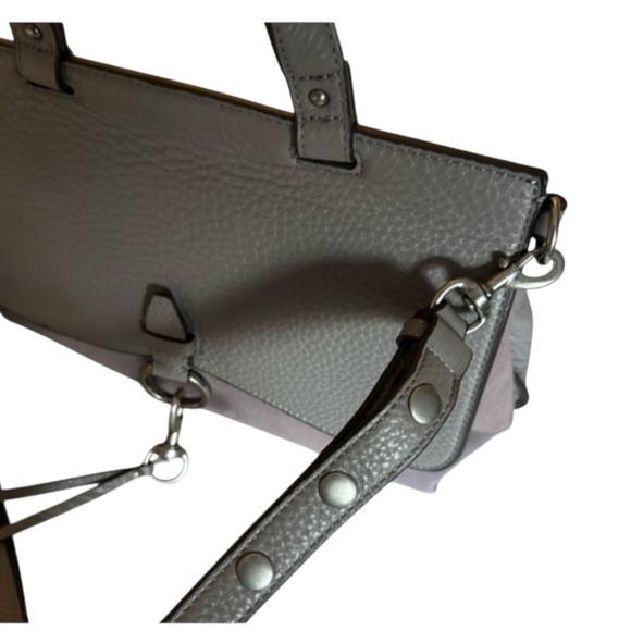 Rebecca Minkoff Medium Keith Leather  & Suede Satchel Grey - Picture 5 of 8